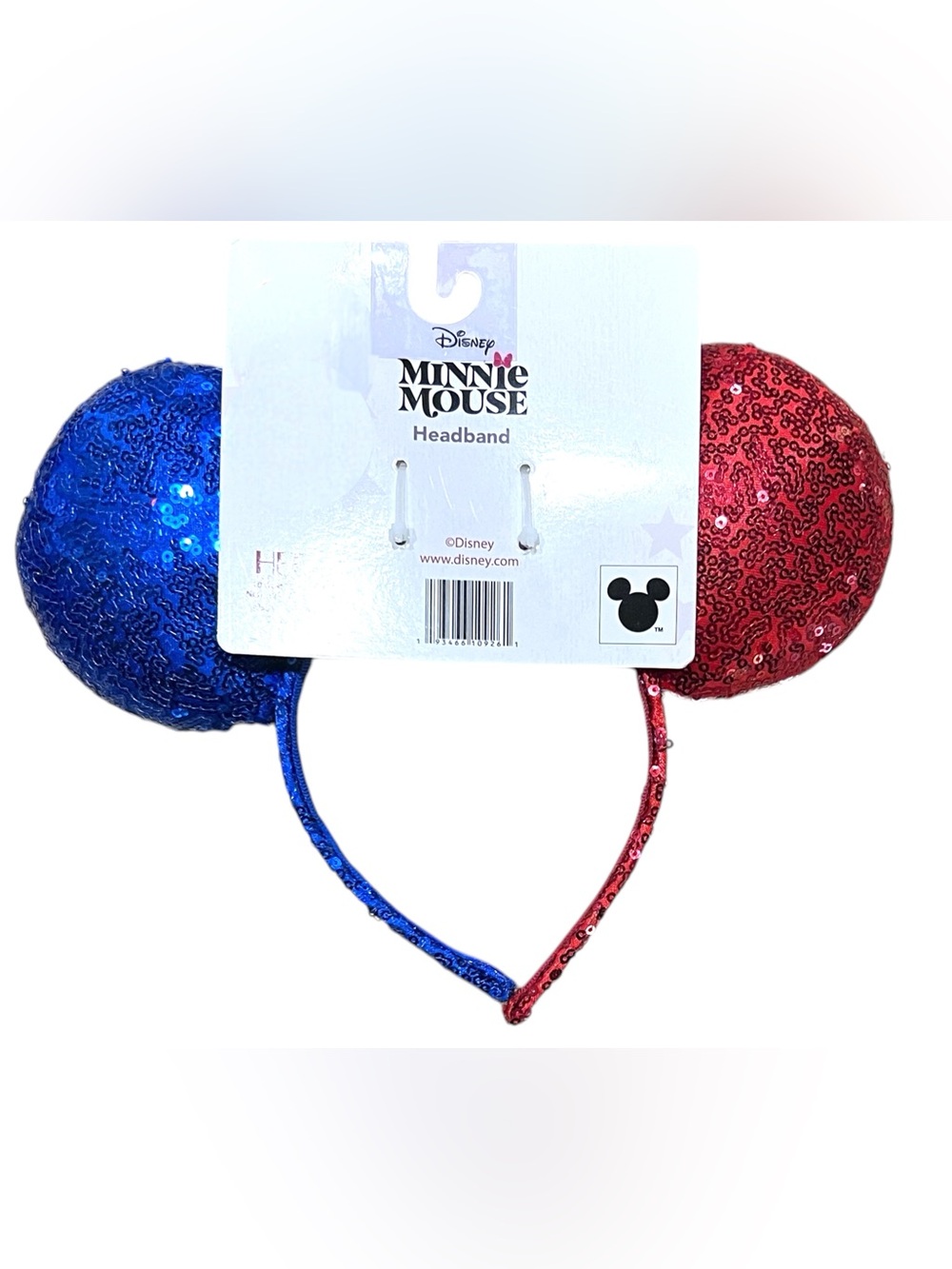 Disney Minnie Mickey Ears Stripes Americana July 4th Red White Blue Headband NWT - Picture 4 of 4